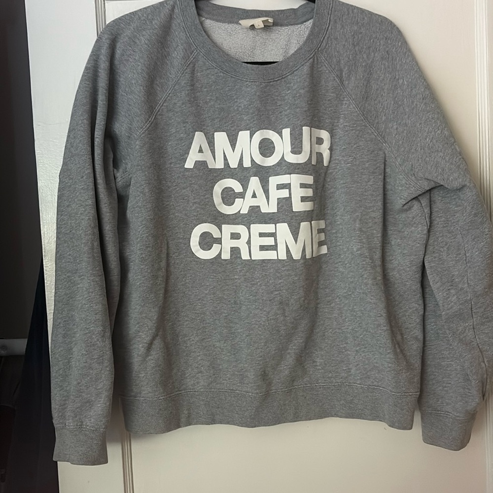 Sézane Amour, Cafe, Crème sweatshirt, large